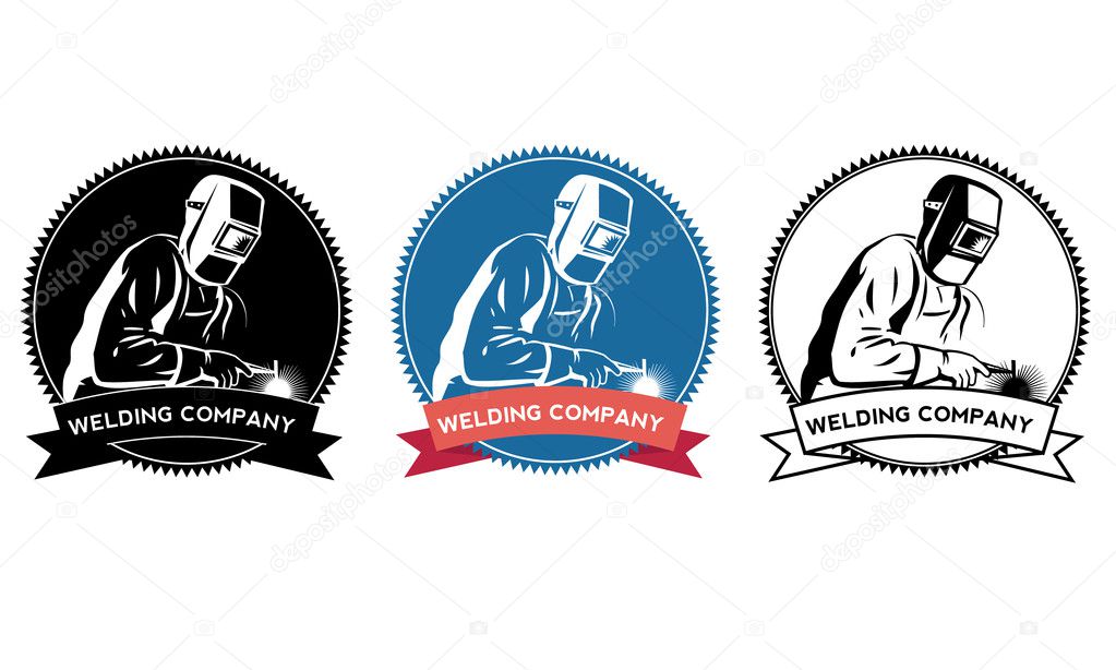 Welding company logo set