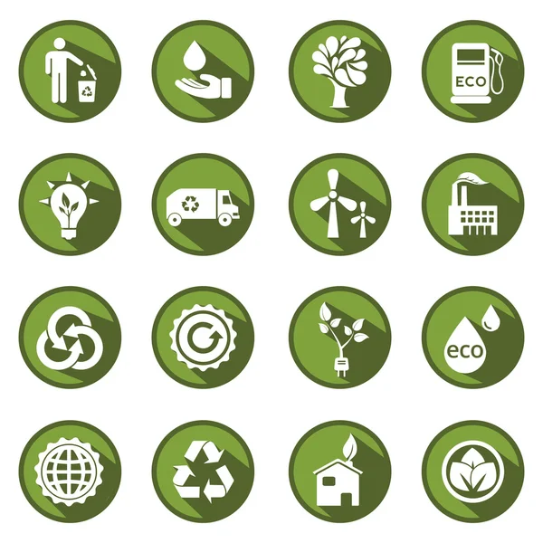 Conjunto de iconos de ecología — Vector de stock