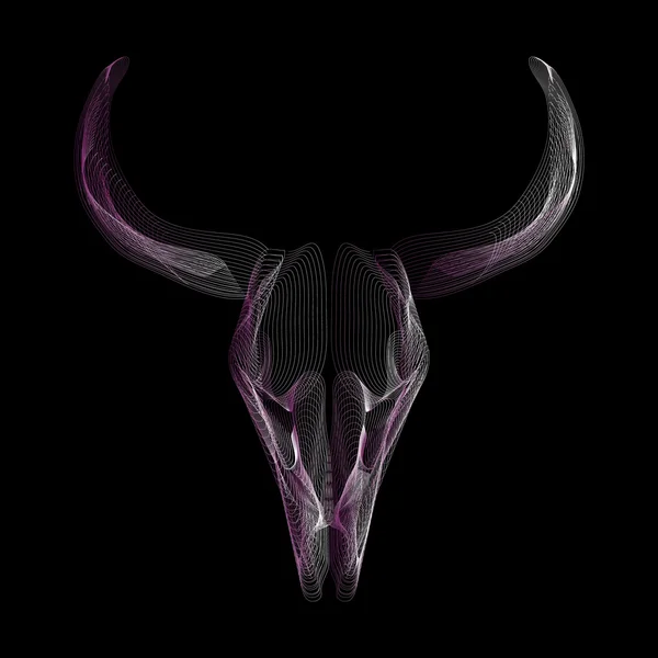 Cráneo de toro Wireframe — Vector de stock