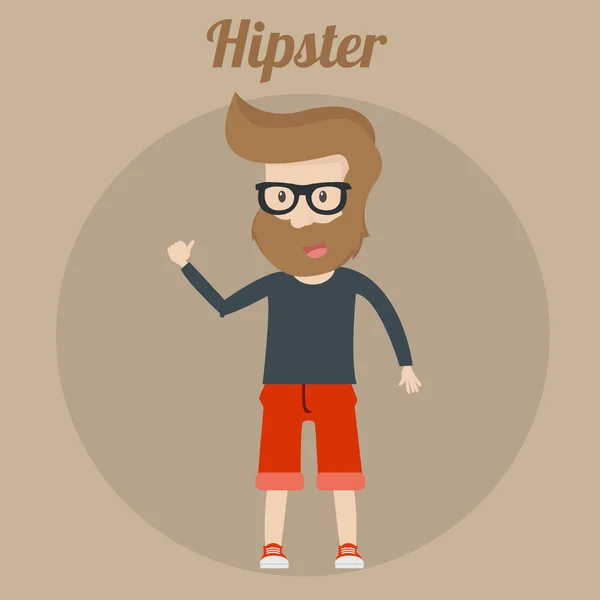 Design de personagem Hipster — Vetor de Stock