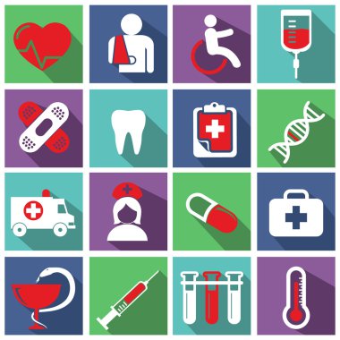 Tıp, sağlık Icons set