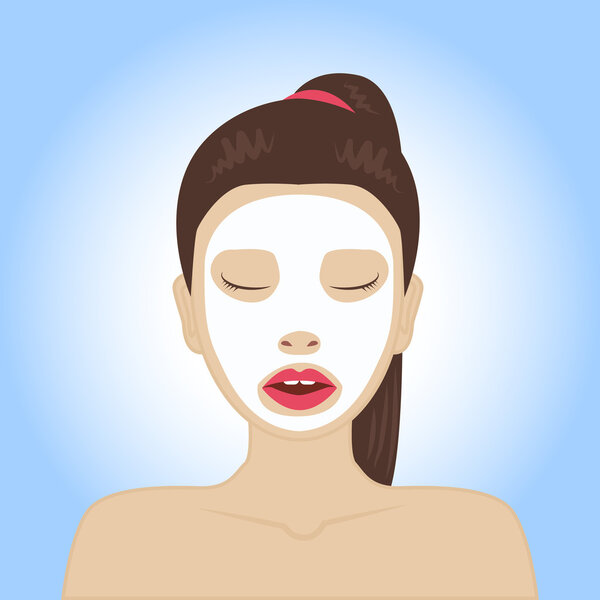 woman with facial mask