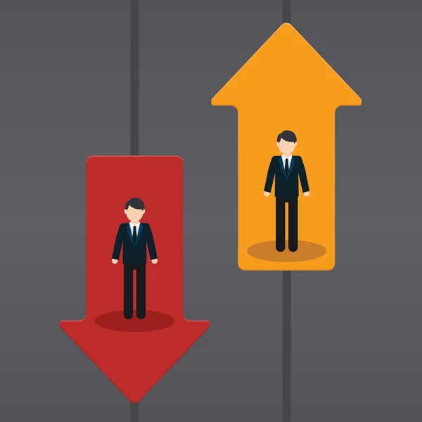 Aumento e queda dos indicadores de negócio —  Vetores de Stock