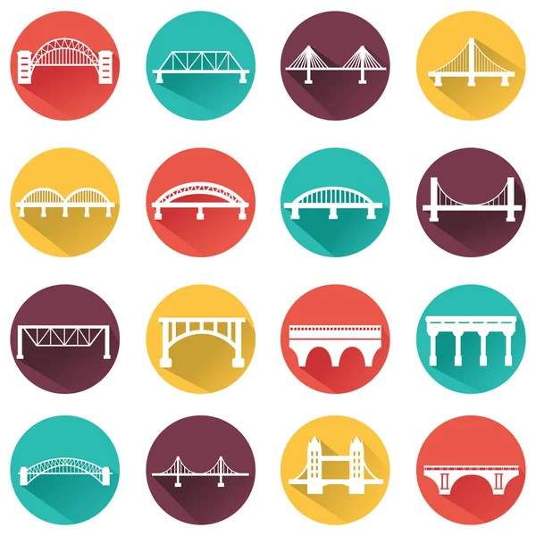 Bridges icons set — Stock Vector