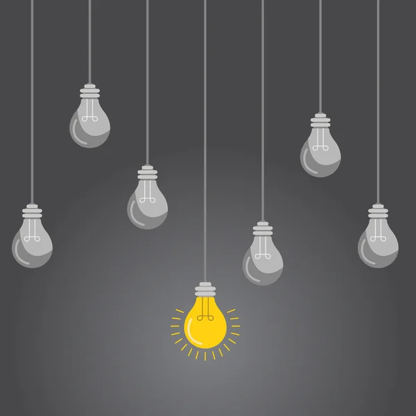 Conceito de ideia com lâmpadas — Vetor de Stock