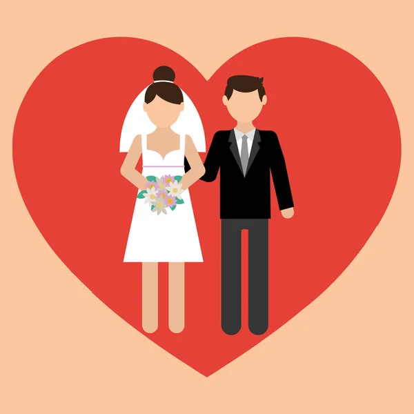Icône de mariage simple — Image vectorielle