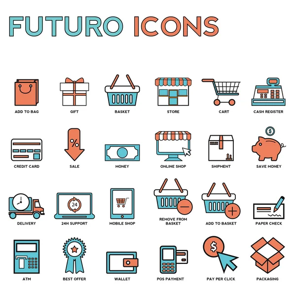 Market store goods icons — Stockový vektor