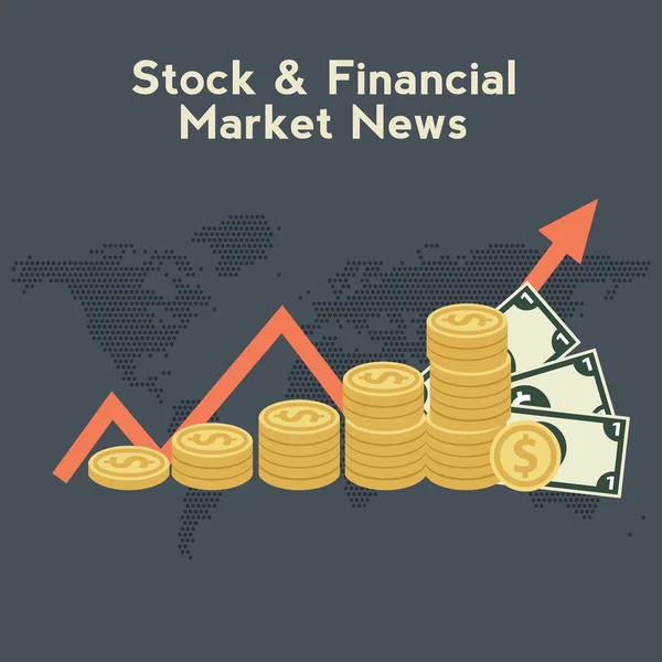 Banner notícias do mercado financeiro —  Vetores de Stock