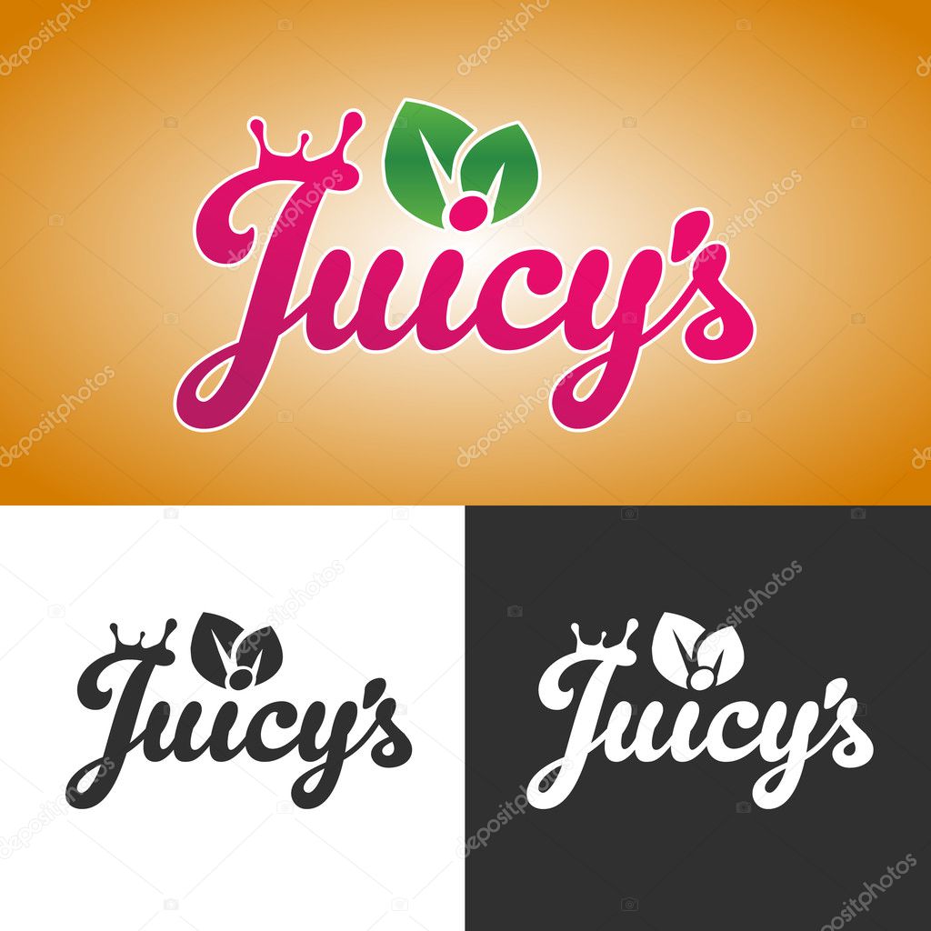 Juicy logo set, vector illustration