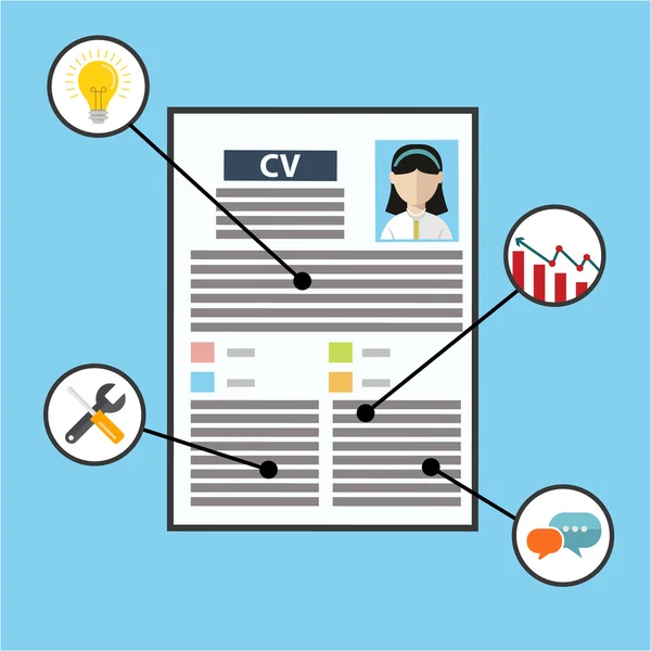 Iconos de curriculum vitae empresarial — Vector de stock