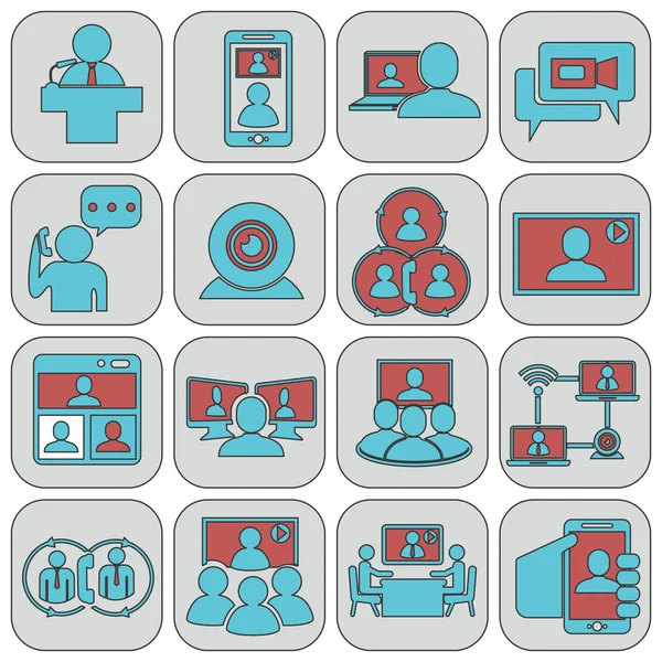 Business communication icons — Stock Vector