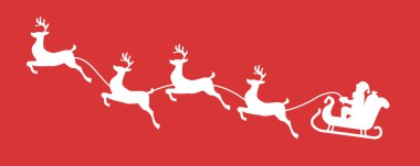 Santa atlı kızak reindeers