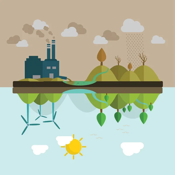 Bannière de contamination et de pollution — Image vectorielle