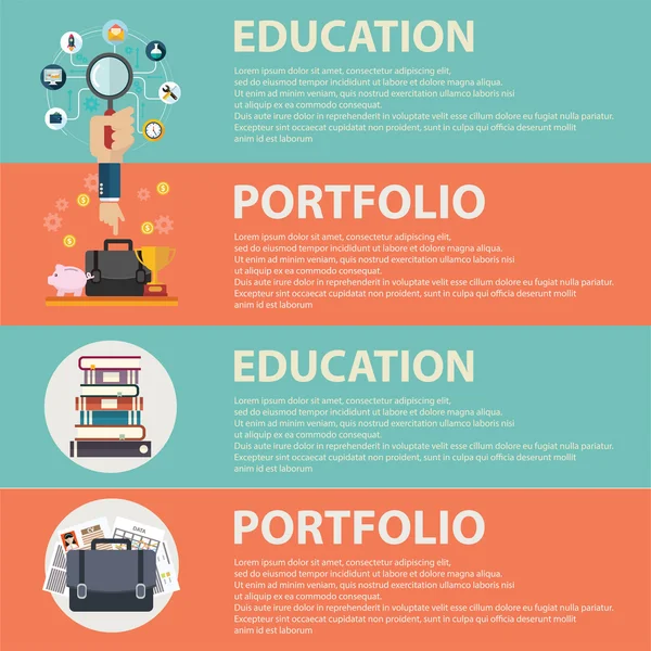 Education and portfolio banners — Διανυσματικό Αρχείο