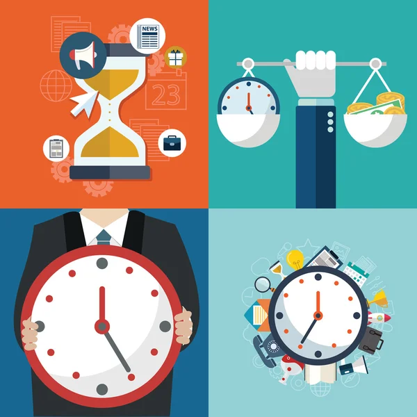Time management banners set — Stock Vector