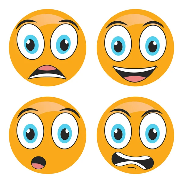 Set di icone emoticon — Vettoriale Stock