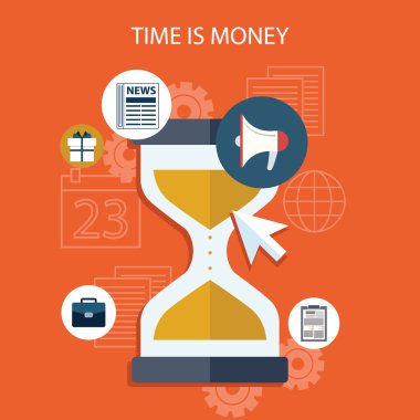 Time is money business concept clipart