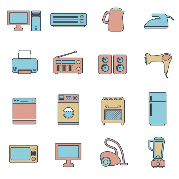Set of household appliances — Stock Vector