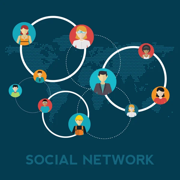 Concept de connexion aux réseaux sociaux — Image vectorielle