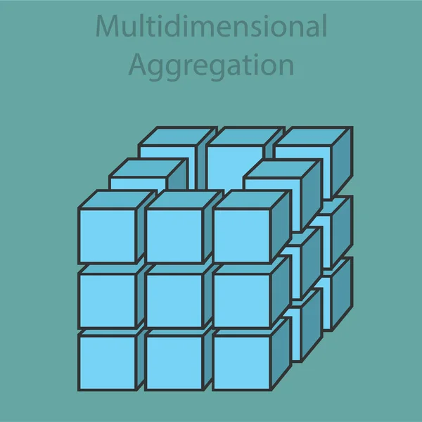 Multidimensionale aggregatie 3d — Stockvector