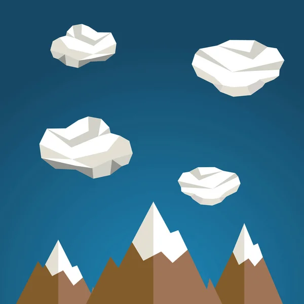 Montanhas entre nuvens — Vetor de Stock