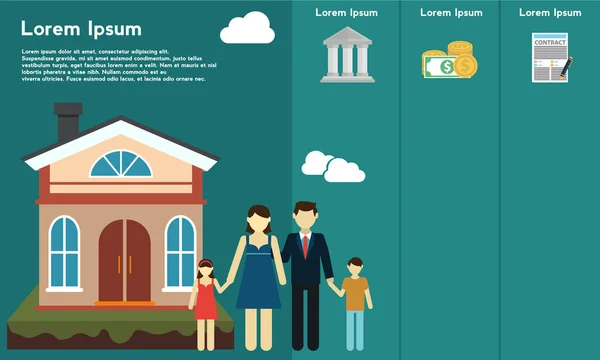 Plantilla de infografía inmobiliaria — Vector de stock