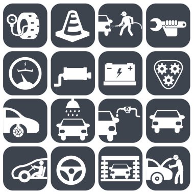 Araba ve mekanik Icons set