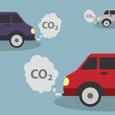 Cars emitting CO2 clipart