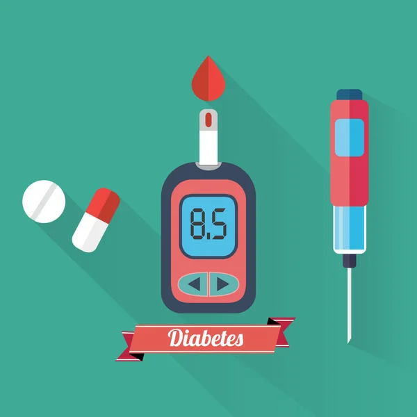 Diabete test della glicemia — Vettoriale Stock