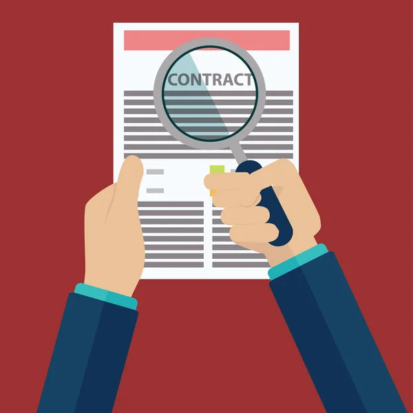 Contract inspection concept — Stock Vector