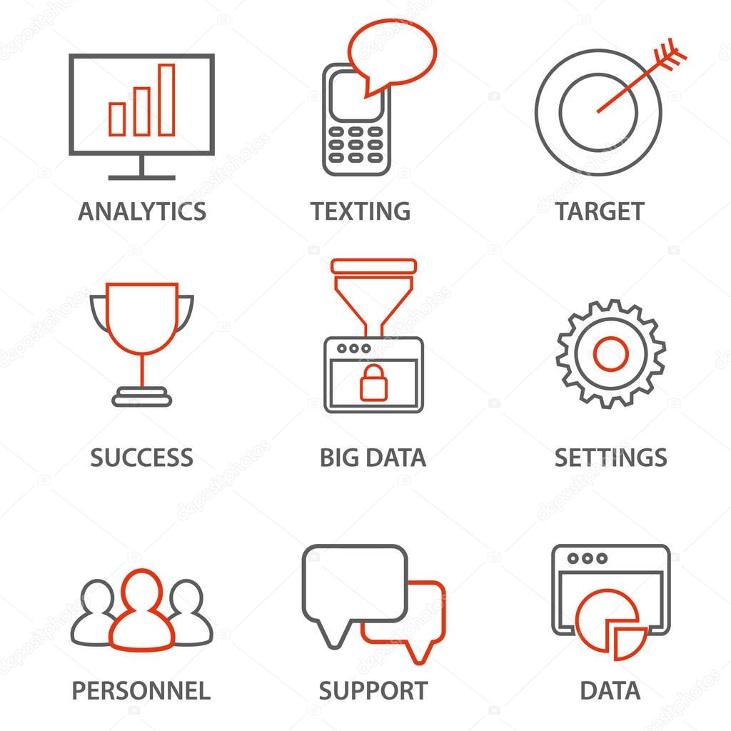 Icons related to business management