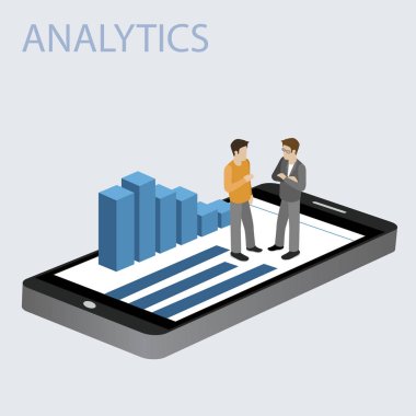 grafik izometrik projeksiyon ile 3D Smartphone 