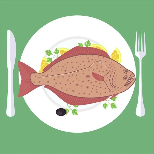 Приготовленная рыба-гриль — стоковый вектор