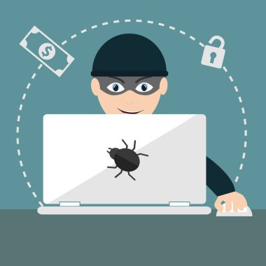Computer hacker spread net clipart