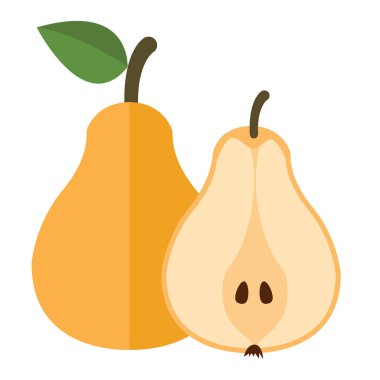 Bütün ve kesme sarı armut