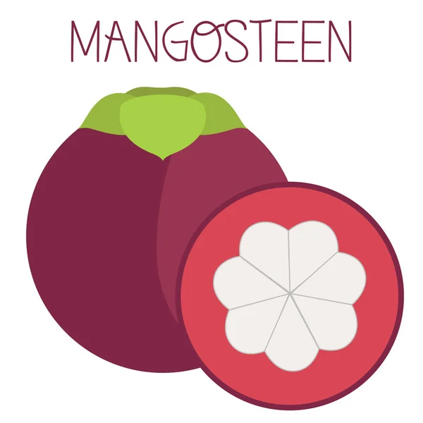 Design der Mangostanfrucht-Ikone — Stockvektor