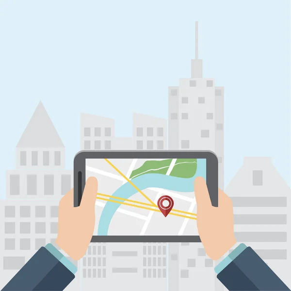 Navigation GPS mobile — Image vectorielle