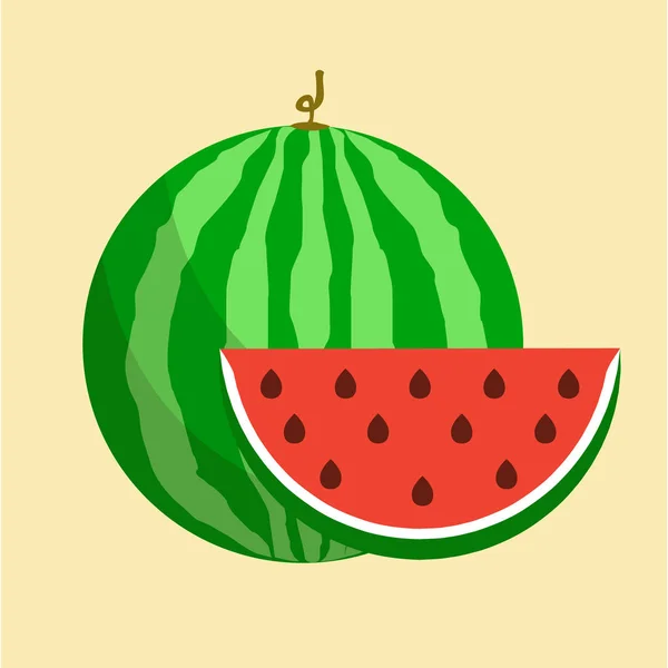 Flache Ikone Wassermelone — Stockvektor