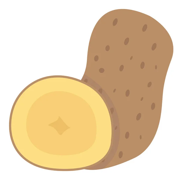 Pomme de terre avec demi-coupe — Image vectorielle