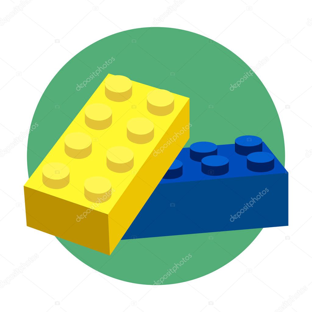 Vector illustration design of building block toy with shadow