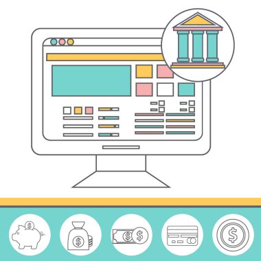 Online bankacılık bilgi grafik simgesi