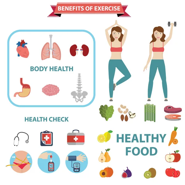 Benefits of exercise infographic — Stock Vector