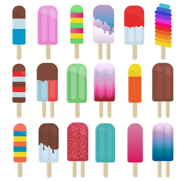 Popsicles și înghețată — Vector de stoc