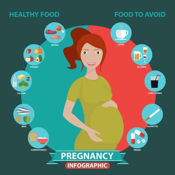 गर्भधारणा आणि जन्म इन्फोग्राफिक्स — स्टॉक व्हेक्टर