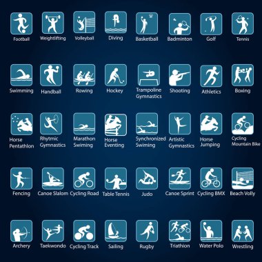 Olympic sports icons clipart