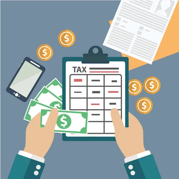 Impostos governamentais design gráfico de pagamento —  Vetores de Stock