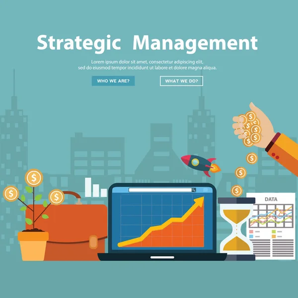 Banner de estrategia empresarial — Vector de stock