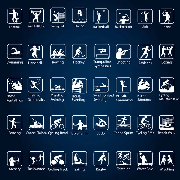 Iconos de deportes olímpicos — Vector de stock