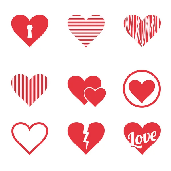 Hearts icons set — Stock Vector