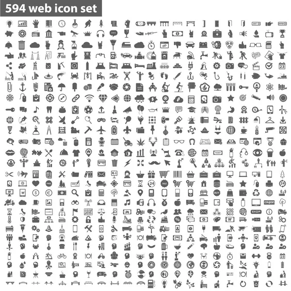 Conjunto de 594 iconos de calidad web — Vector de stock